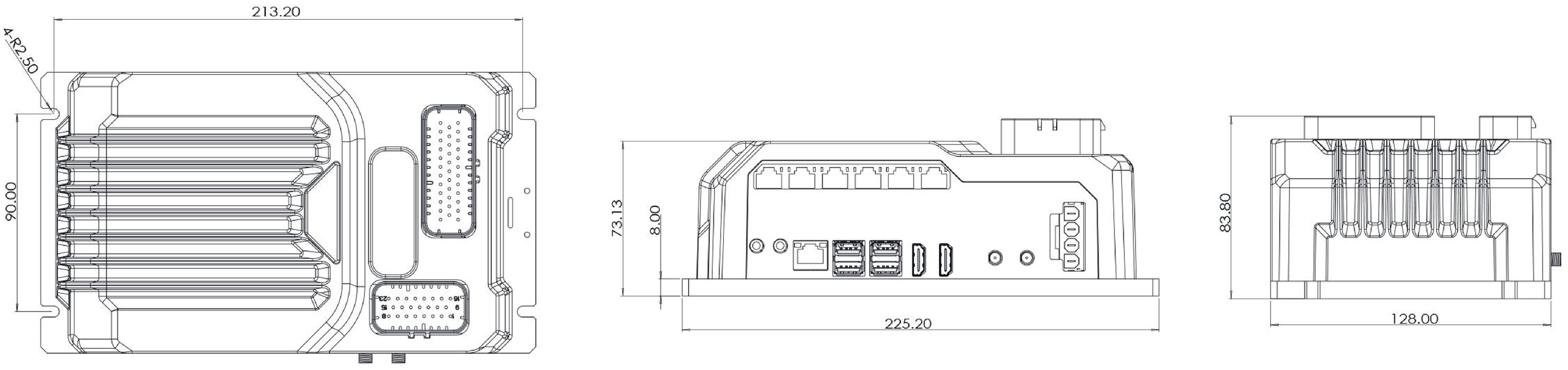 SRC-2000-FS dimensions (mm)