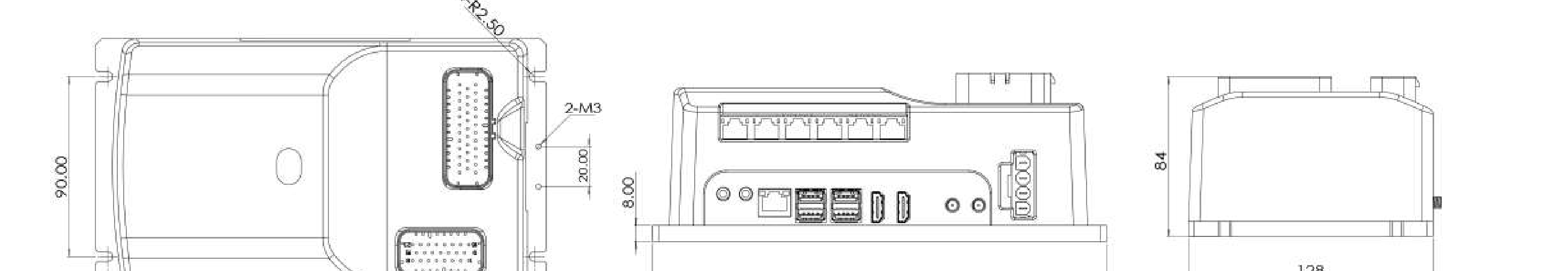 SRC-2000-I(S) dimensions (mm)
