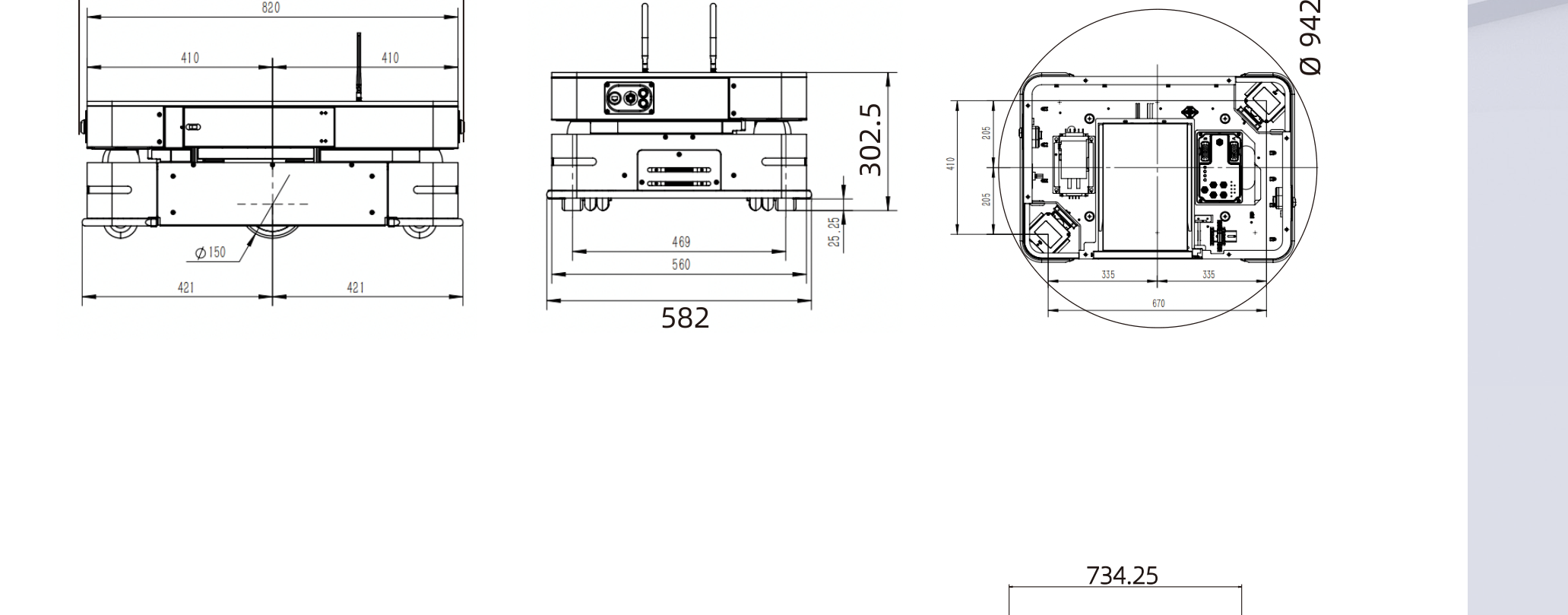 AMB-300XS dimensions (mm)