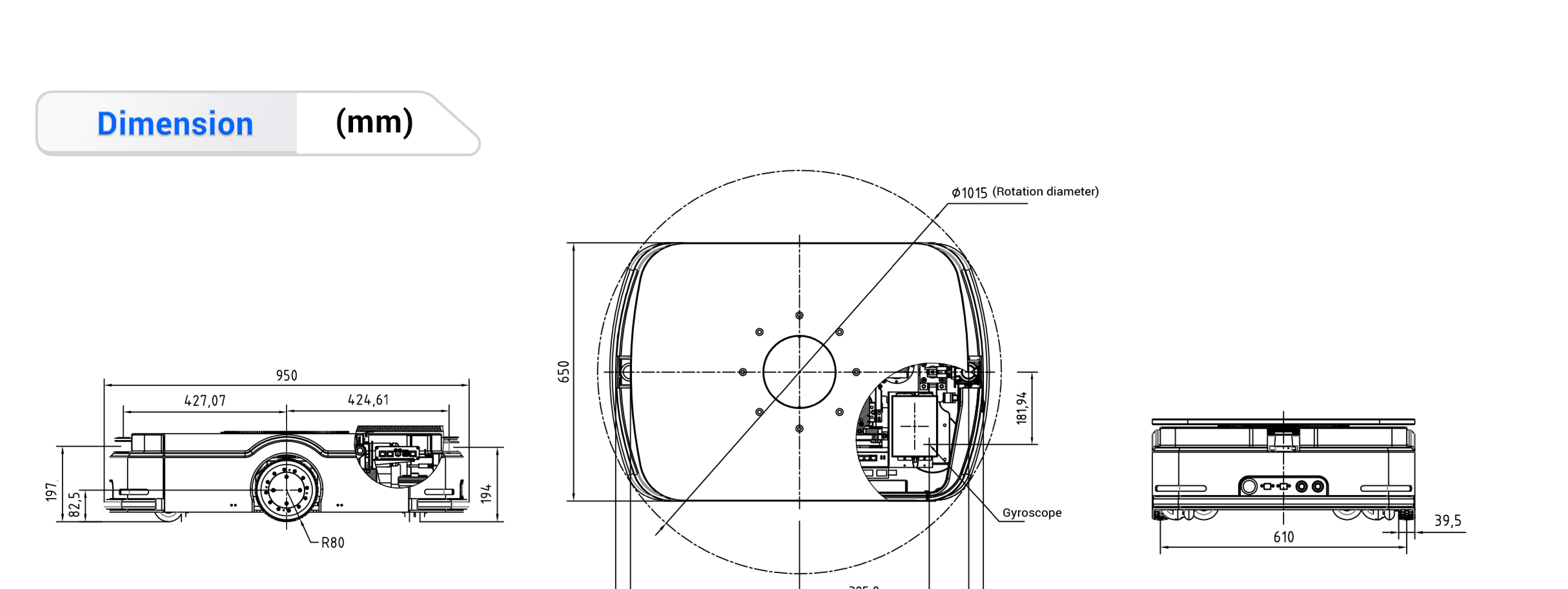 SJV-SW600 dimensions (mm)